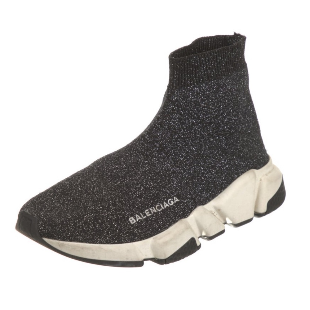 Balenciaga Glitter Speed Trainer High Top Sock Sneakers